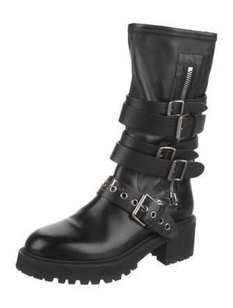 Christian Dior Leather Moto Boots