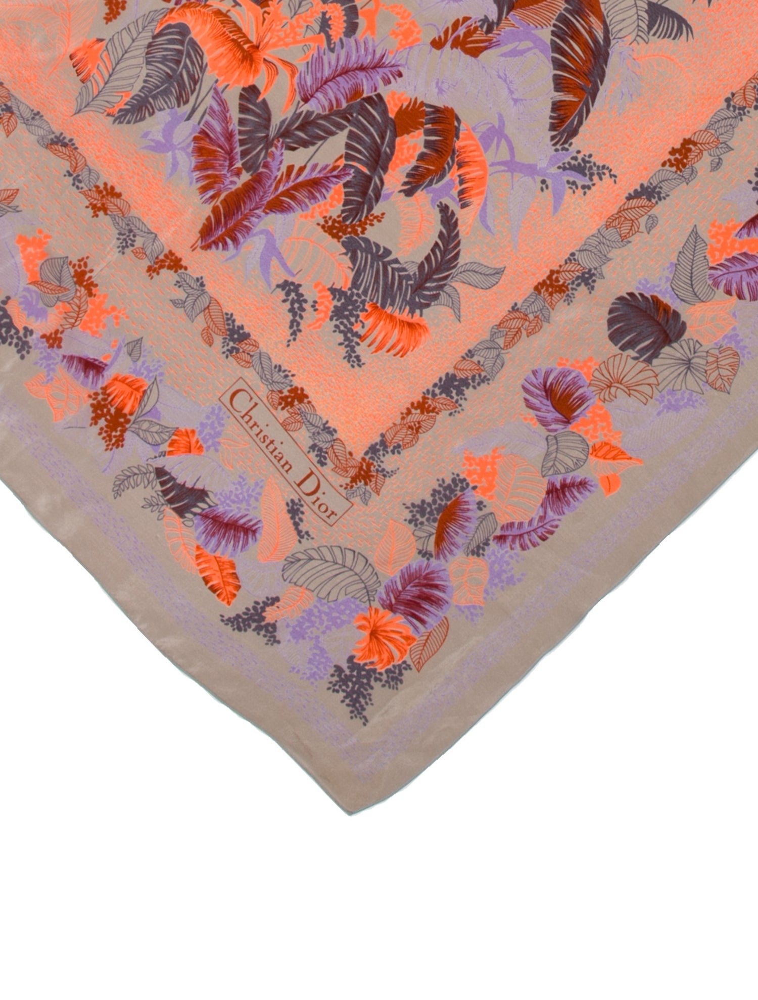 Christian Dior Silk Floral Print Scarf