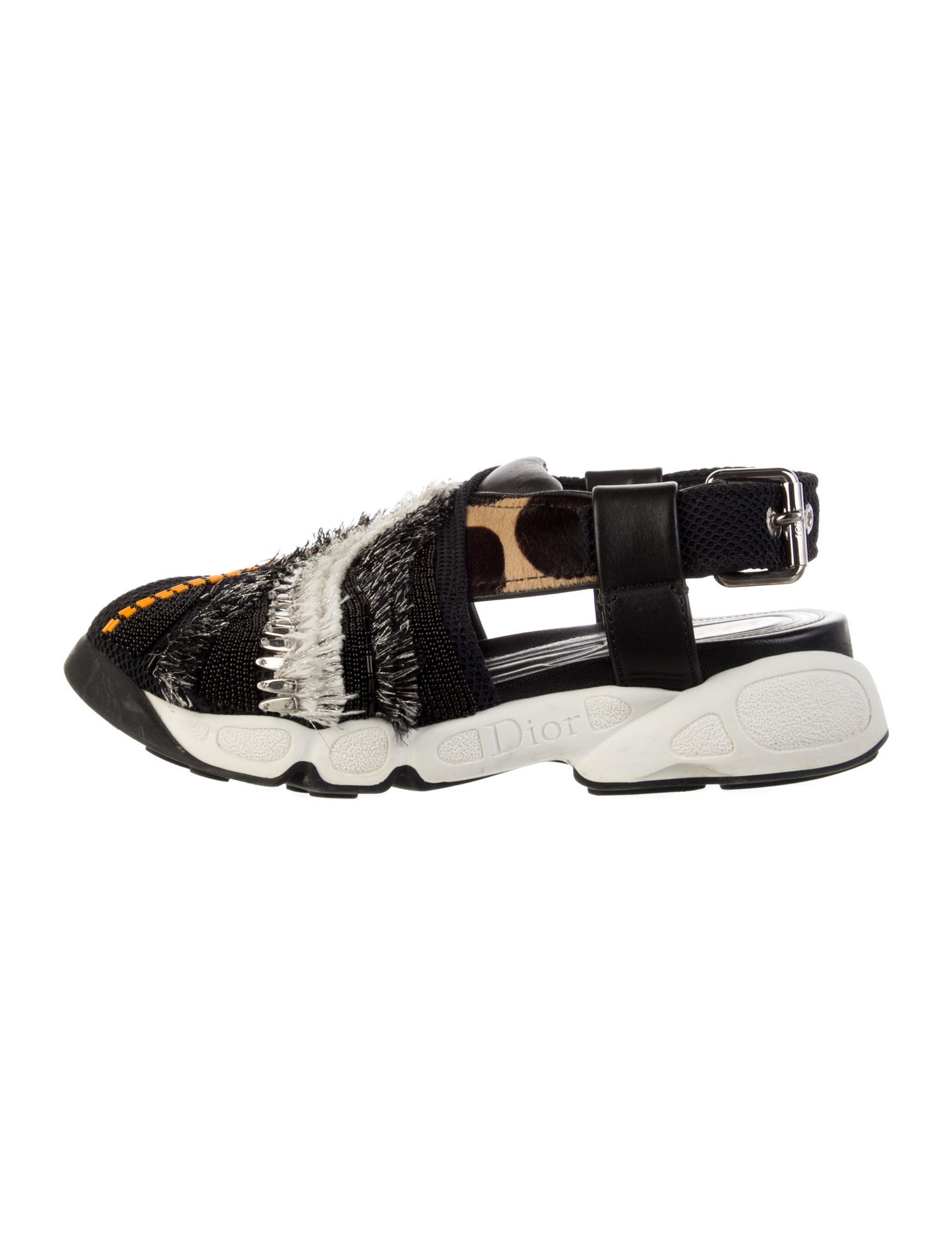 Christian Dior Ponyhair Printed Slingback Sandals