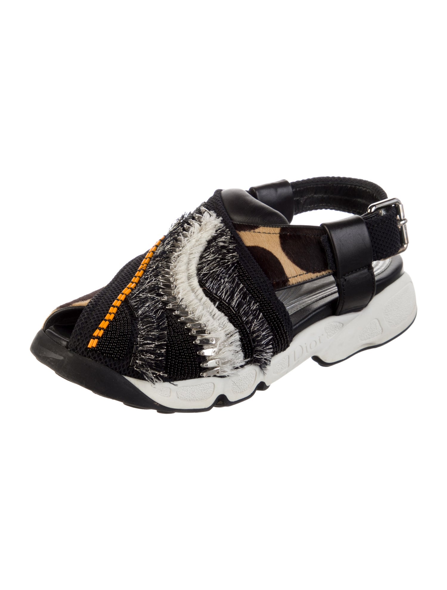 Christian Dior Ponyhair Printed Slingback Sandals