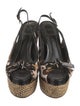 Christian Dior Canvas Animal Print Slingback Sandals