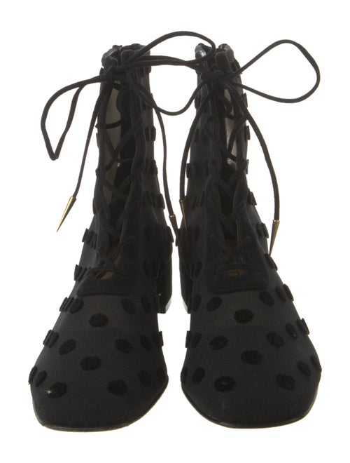 Christian Dior Mesh Patterned Lace-Up Boots
