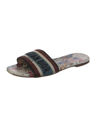 Christian Dior Canvas Printed Slides