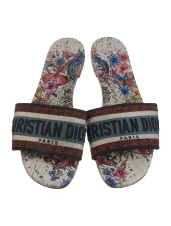 Christian Dior Canvas Printed Slides