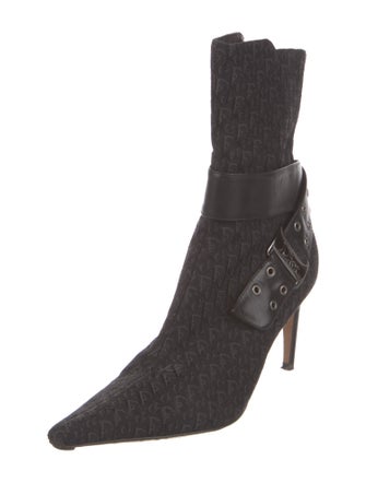 Christian Dior Oblique Jacquard Canvas Sock Boots
