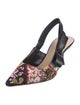 Christian Dior Floral Print Bow Accents Slingback Pumps