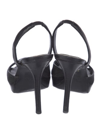Christian Dior Diorissimo Pattern Leather Slingback Sandals