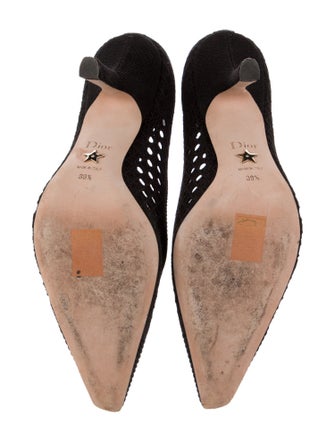 Christian Dior Cannage Pattern Cutout Accent Pumps