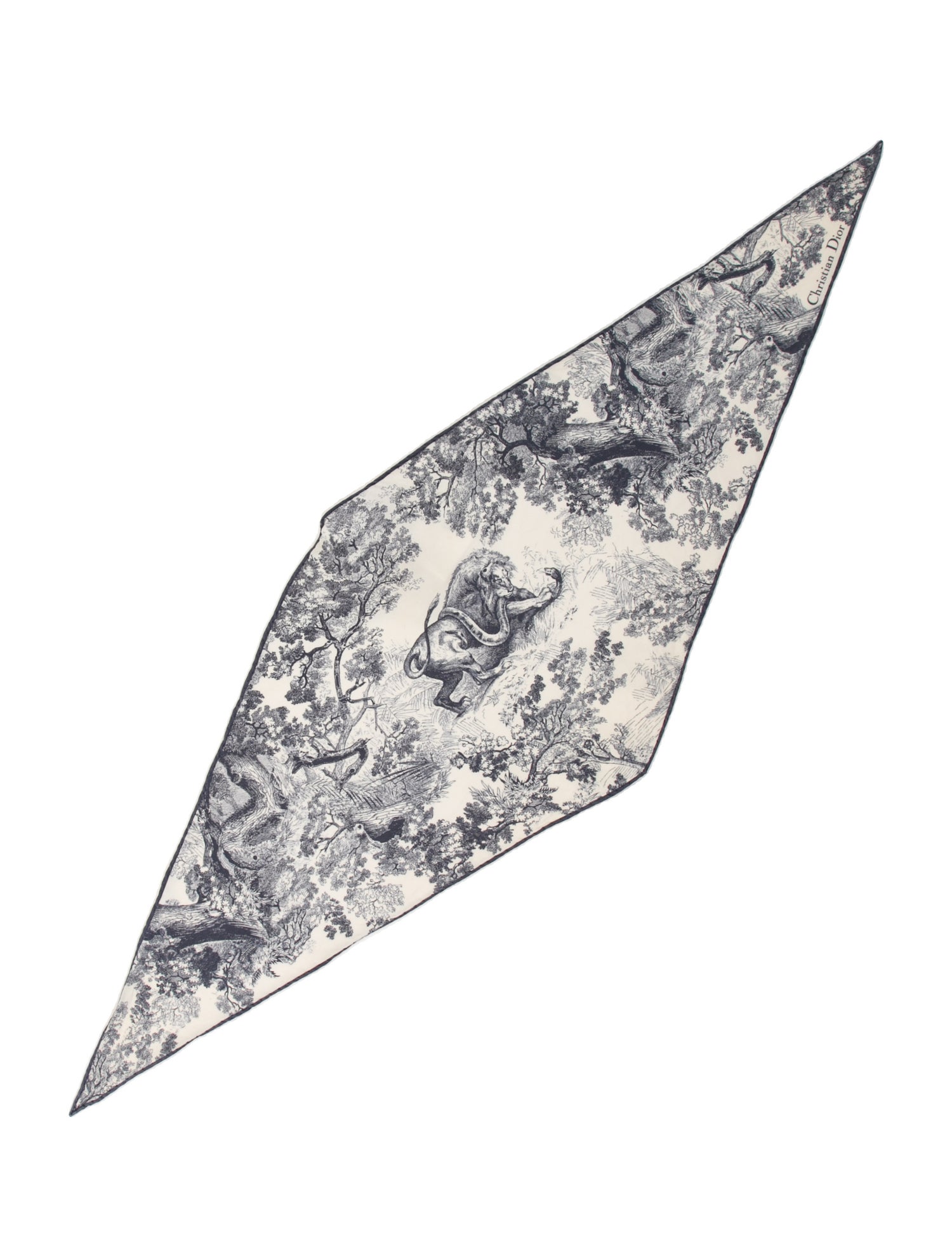 Christian Dior Silk Toile de Jouy Scarf