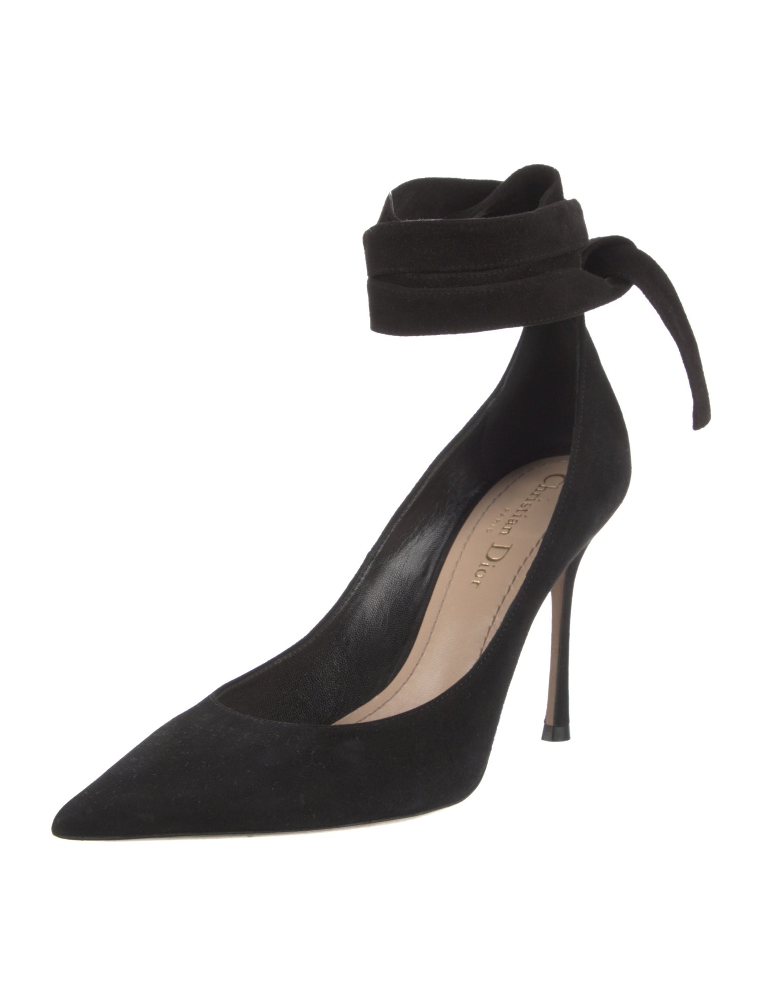 Christian Dior Suede D'Orsay Pumps