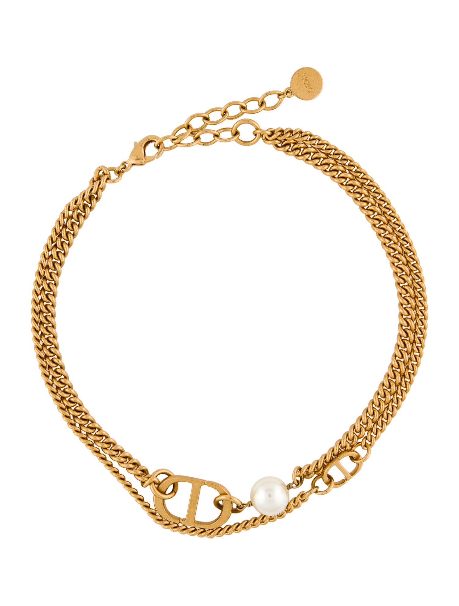 Christian Dior Faux Pearl 30 Montaigne Double Strand Necklace