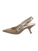 Christian Dior Sylvie Web Accent Bow Accents Slingback Pumps