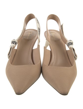 Christian Dior Sylvie Web Accent Bow Accents Slingback Pumps