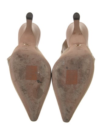 Christian Dior Sylvie Web Accent Bow Accents Slingback Pumps