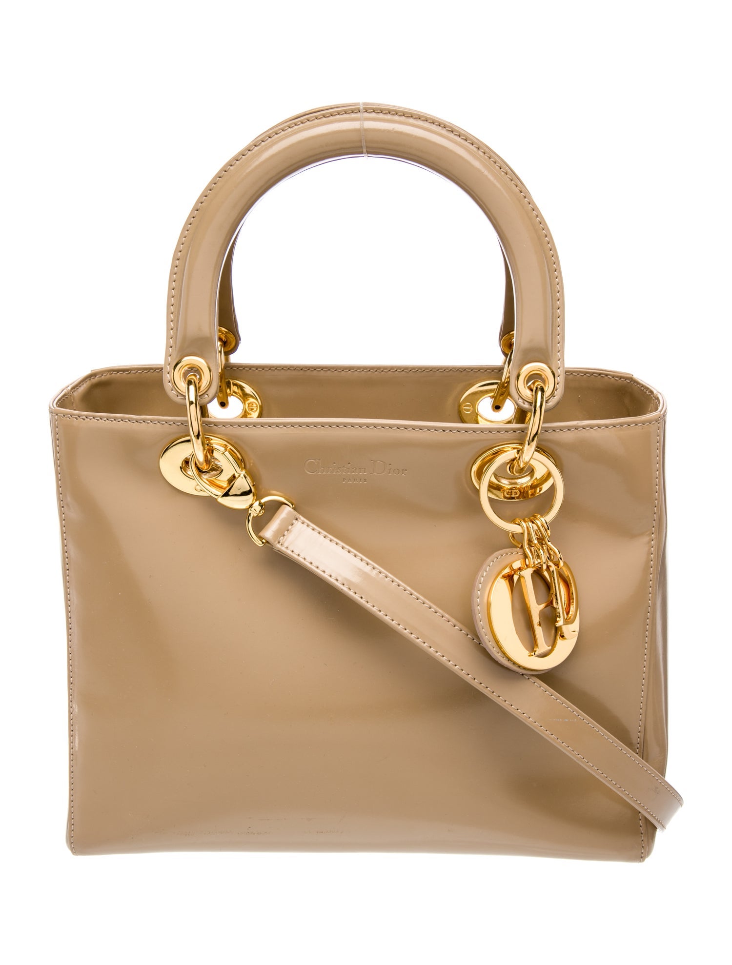 Christian Dior Patent Leather Lady Dior Medium Vintage