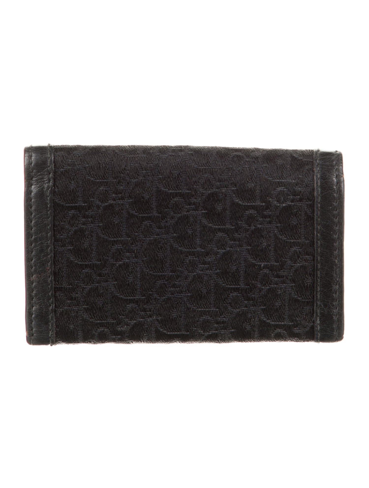 Christian Dior Black Pattern Printed Diorissimo Key Holder
