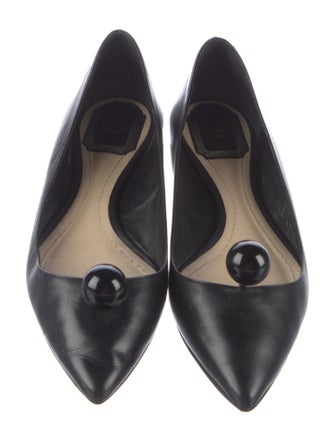 Christian Dior Leather Crystal Embellishments Flats
