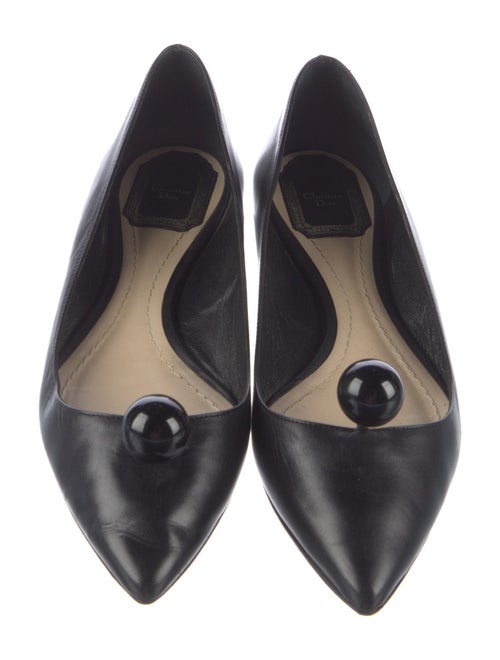 Christian Dior Leather Crystal Embellishments Flats