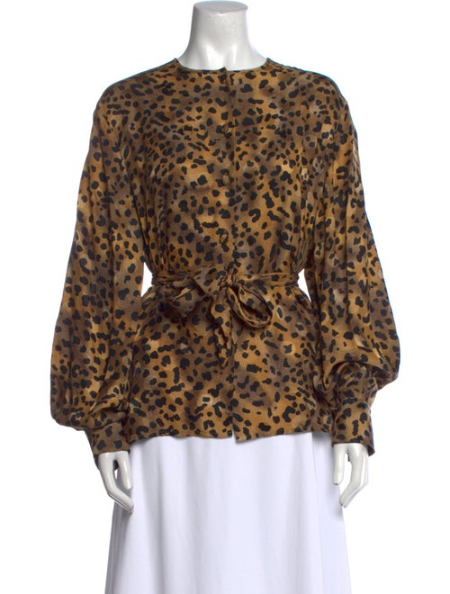Christian Dior Silk Animal Print Blouse