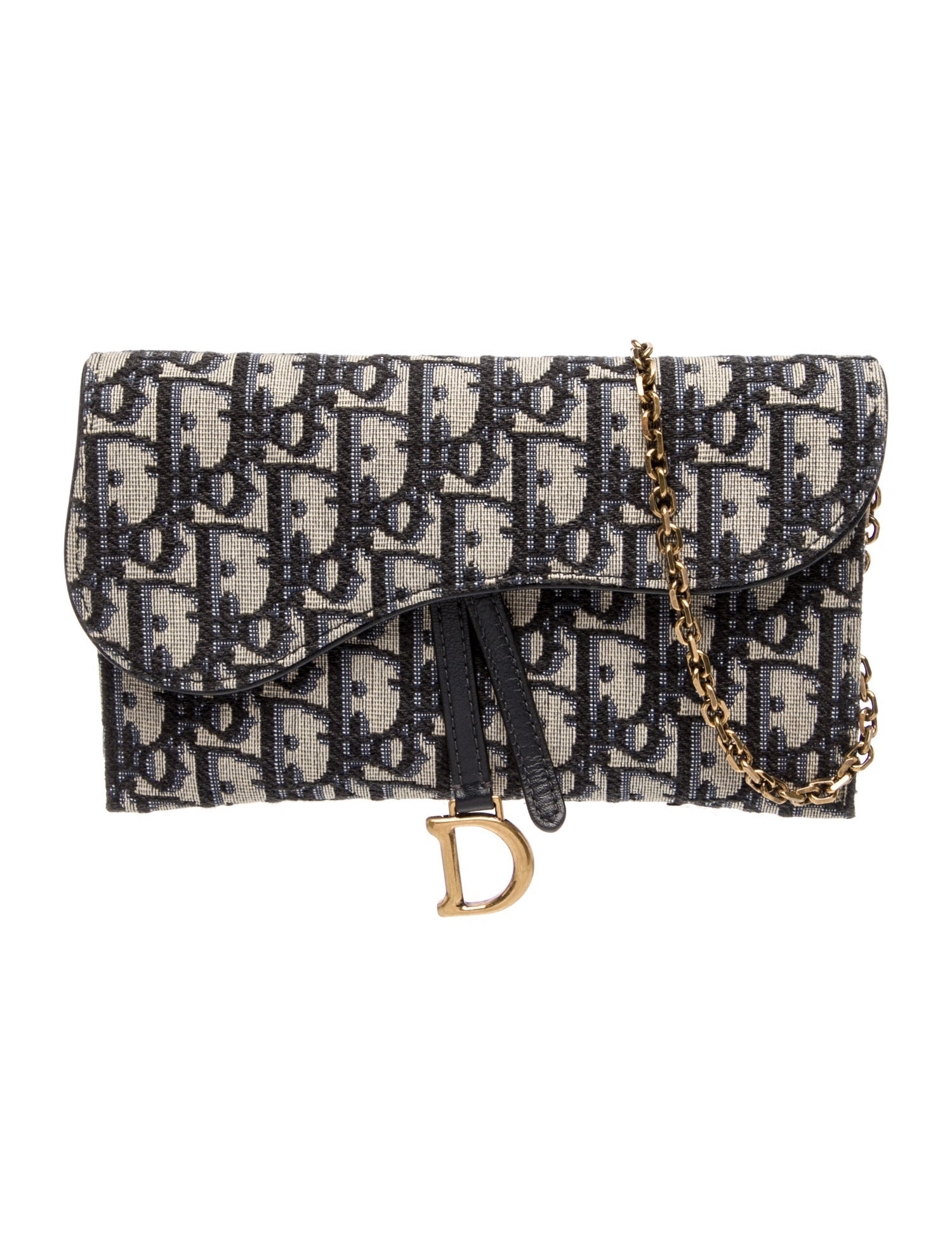 Christian Dior Oblique Jacquard Wallet on Chain