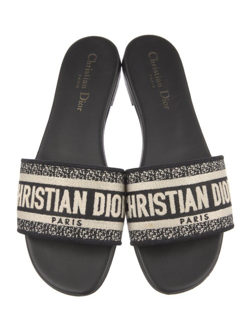 Christian Dior Printed Embroidered Accent Slides