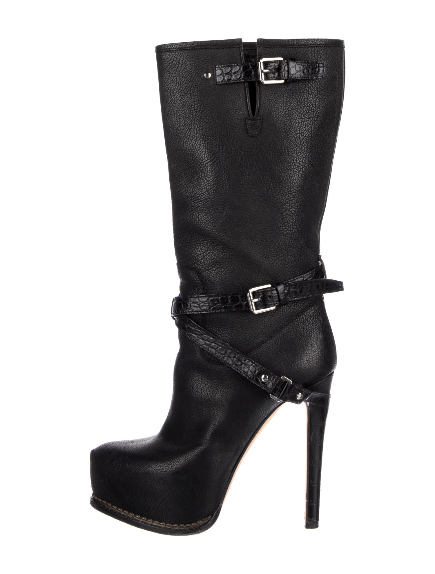 Christian Dior Leather Moto Boots