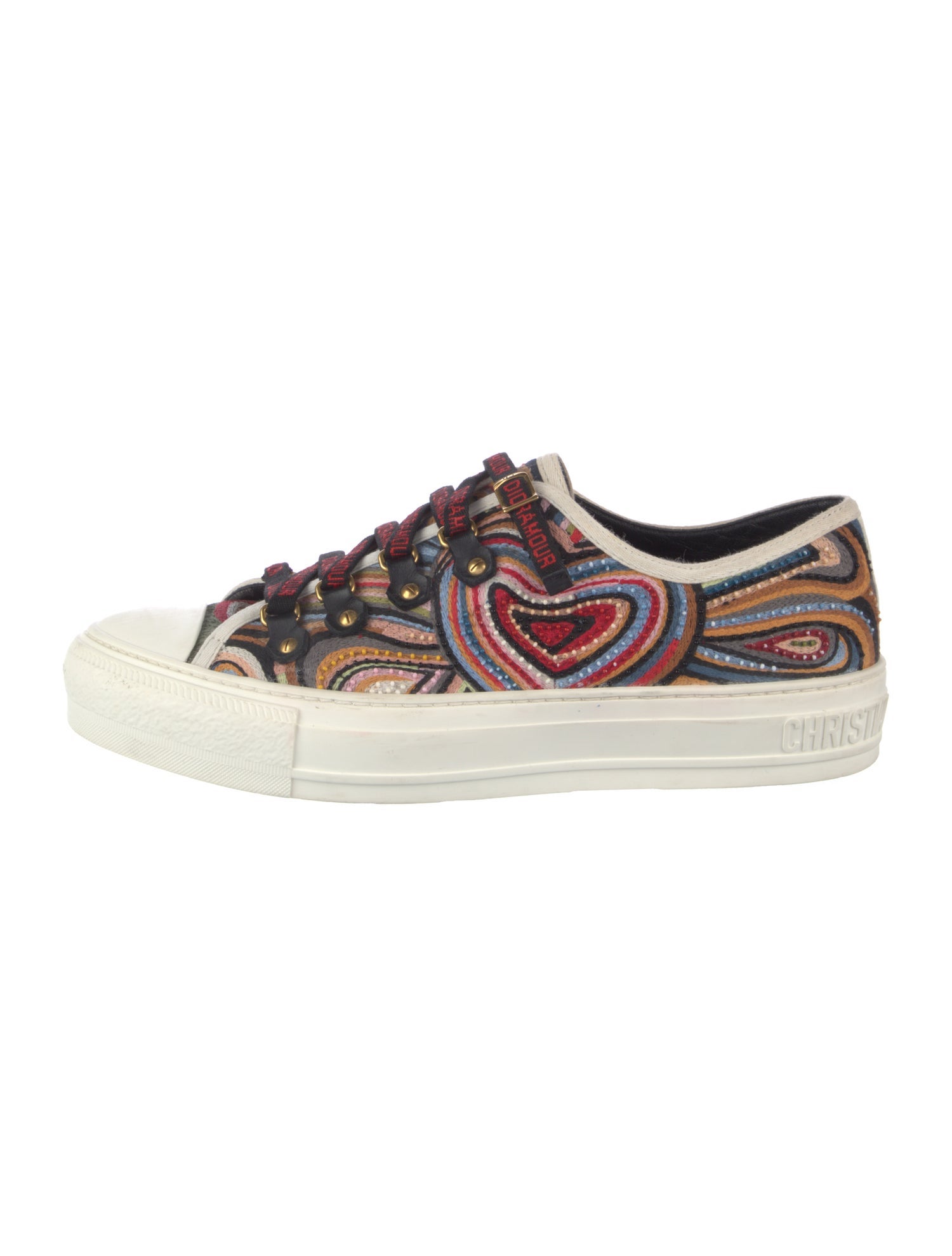Christian Dior Printed Embroidered Accent Sneakers