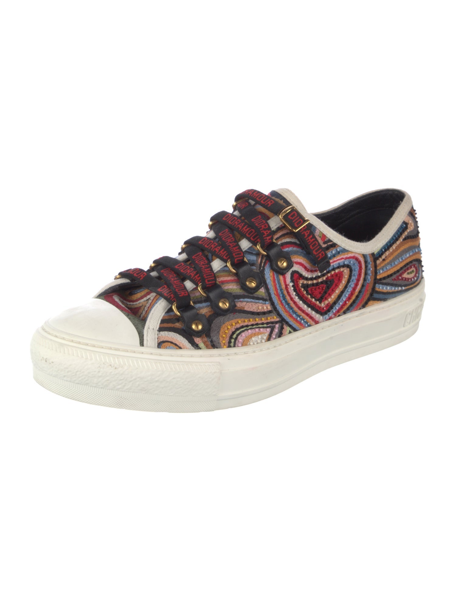 Christian Dior Printed Embroidered Accent Sneakers