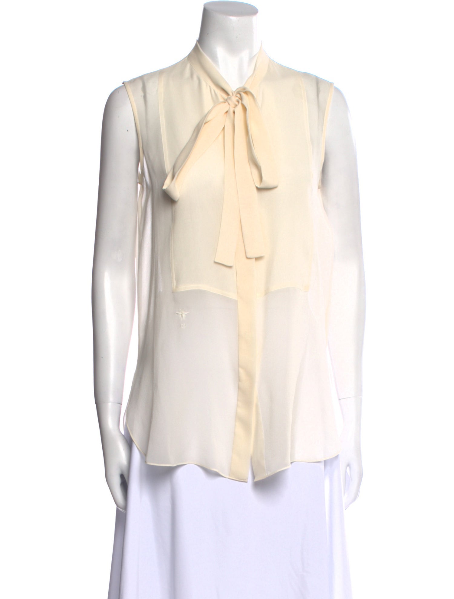 Christian Dior Silk Tie Neck Blouse