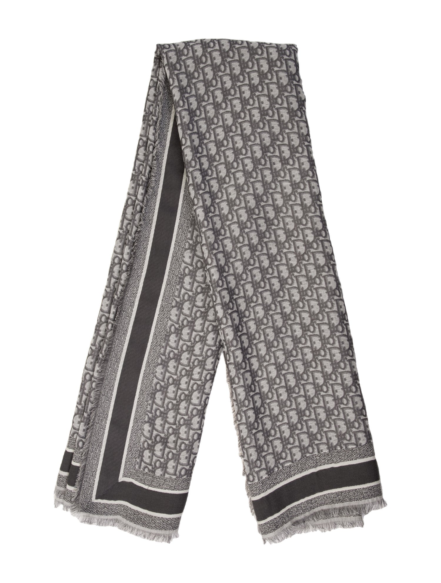 Christian Dior Wool Oblique Jacquard Scarf