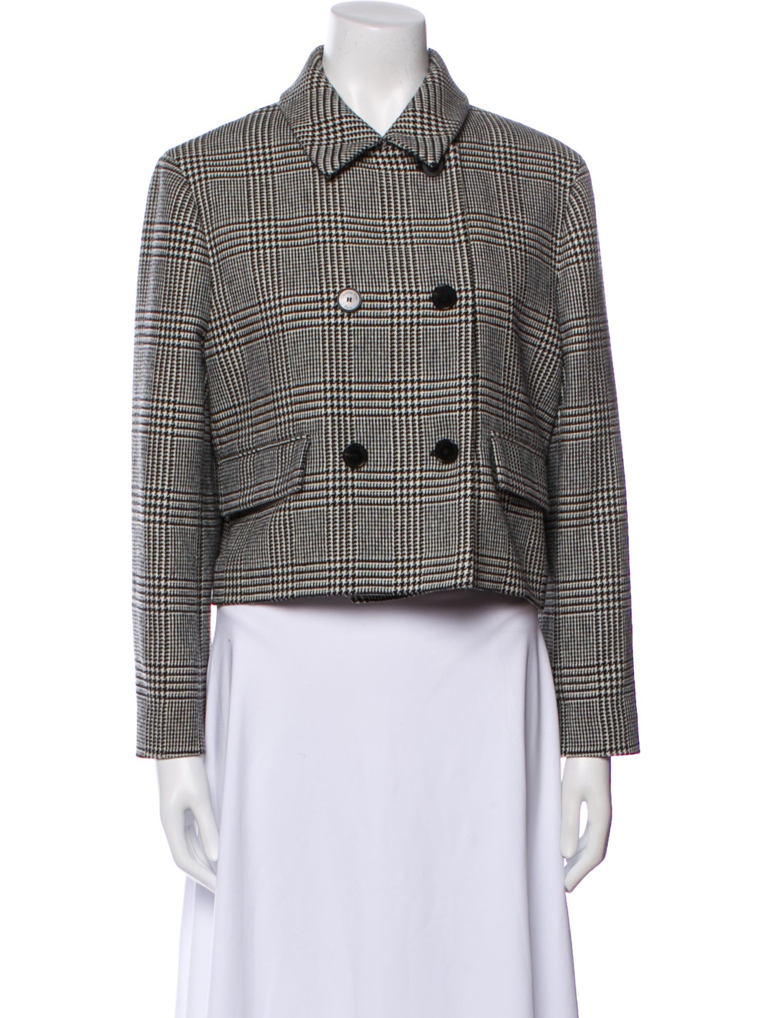 Christian Dior Virgin Wool Plaid Print Blazer