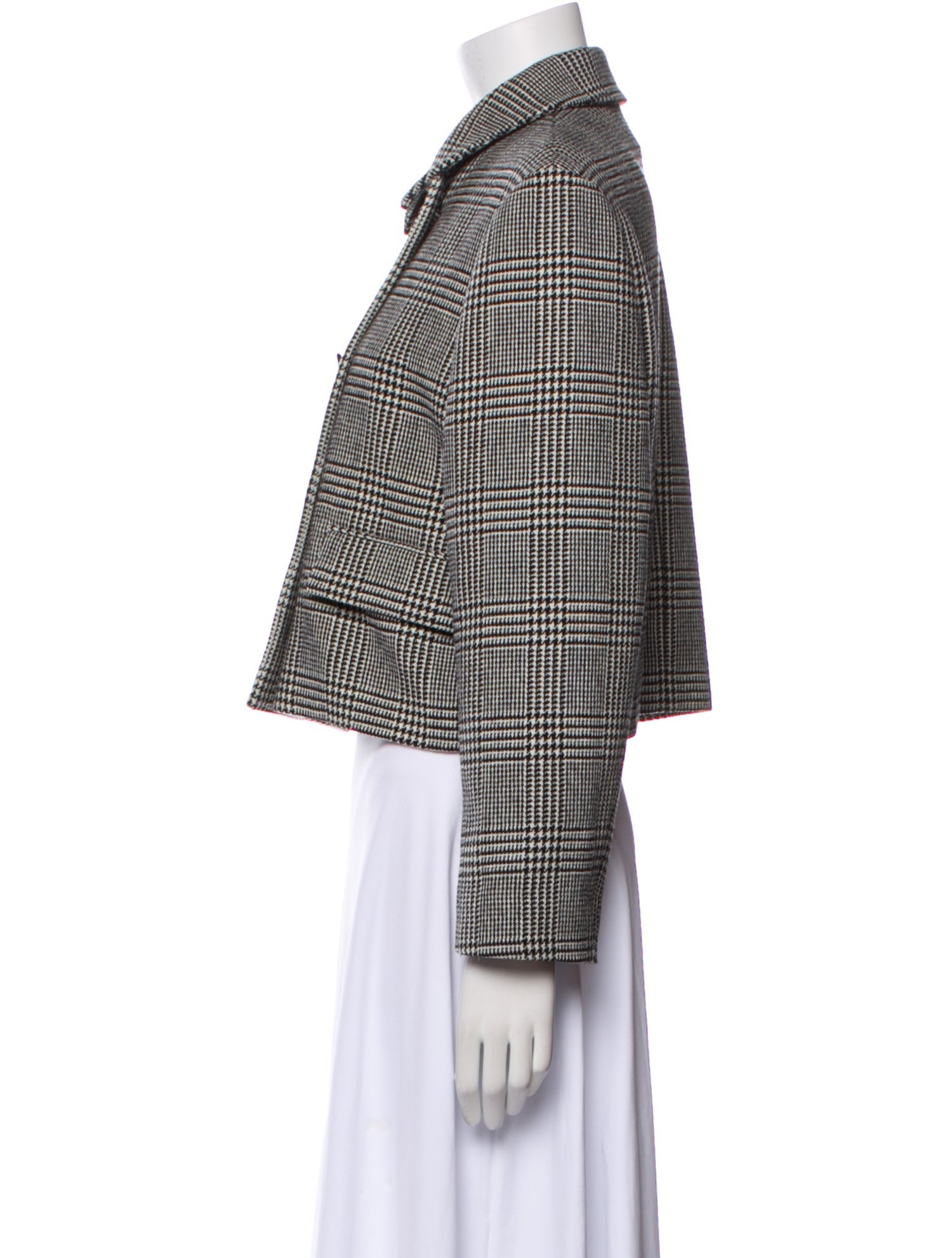 Christian Dior Virgin Wool Plaid Print Blazer