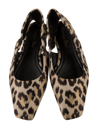 Christian Dior Animal Print Slingback Flats