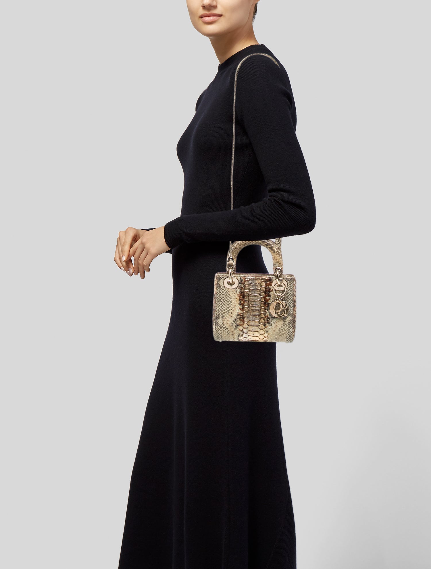 Christian Dior Python Top Handle Bag Mini