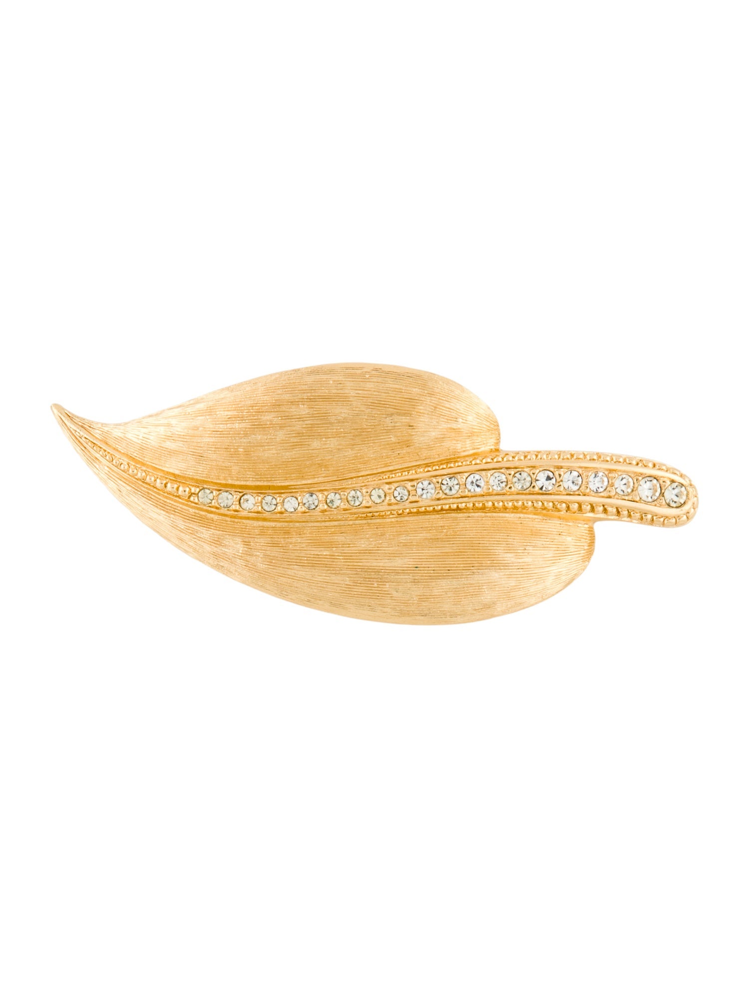 Christian Dior Crystal Leaf Brooch