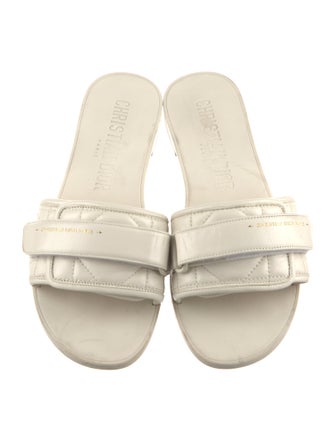 Christian Dior Cannage Pattern Lambskin Slides