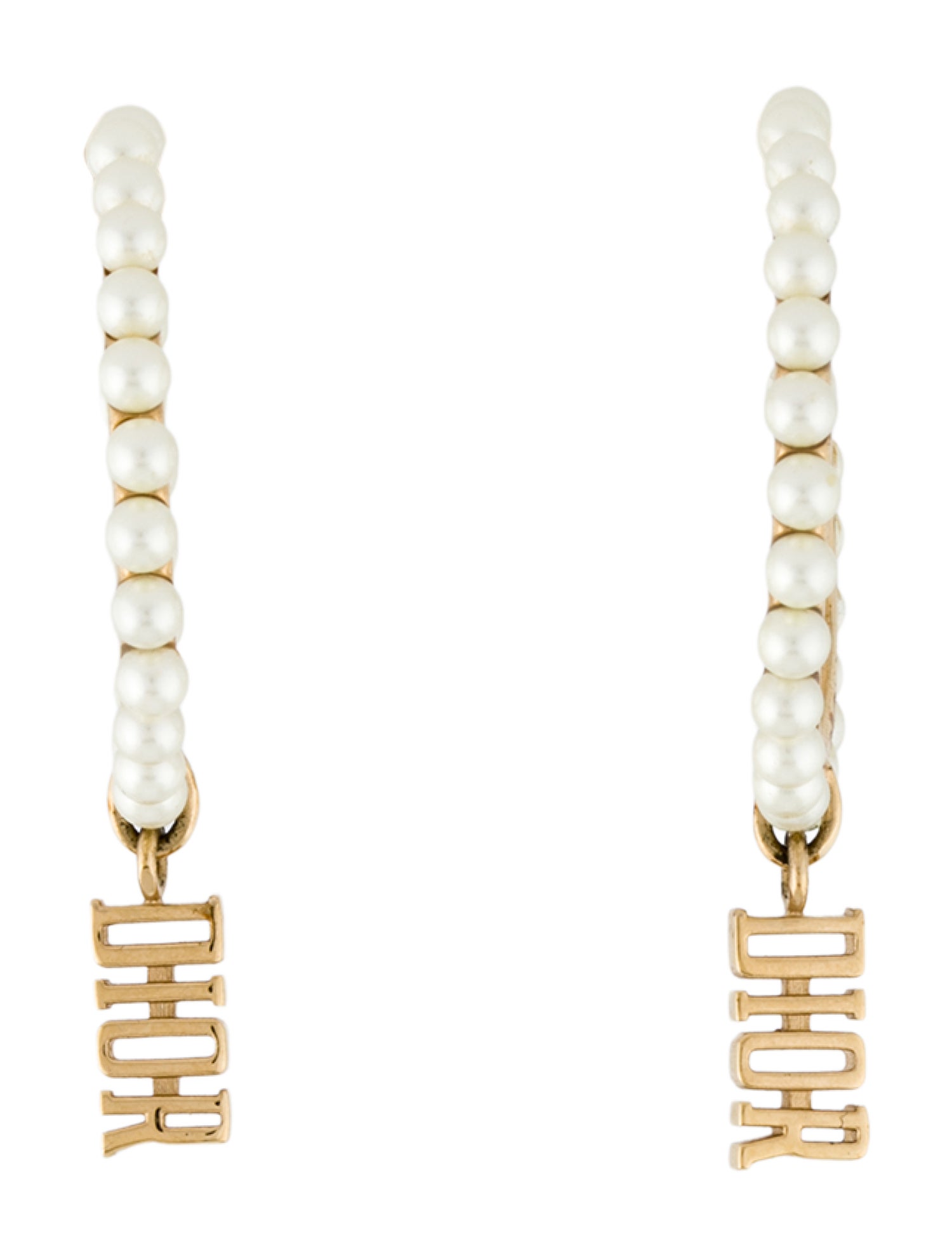 Christian Dior Faux Pearl Dio(r)evolution Hoop Drop Earrings