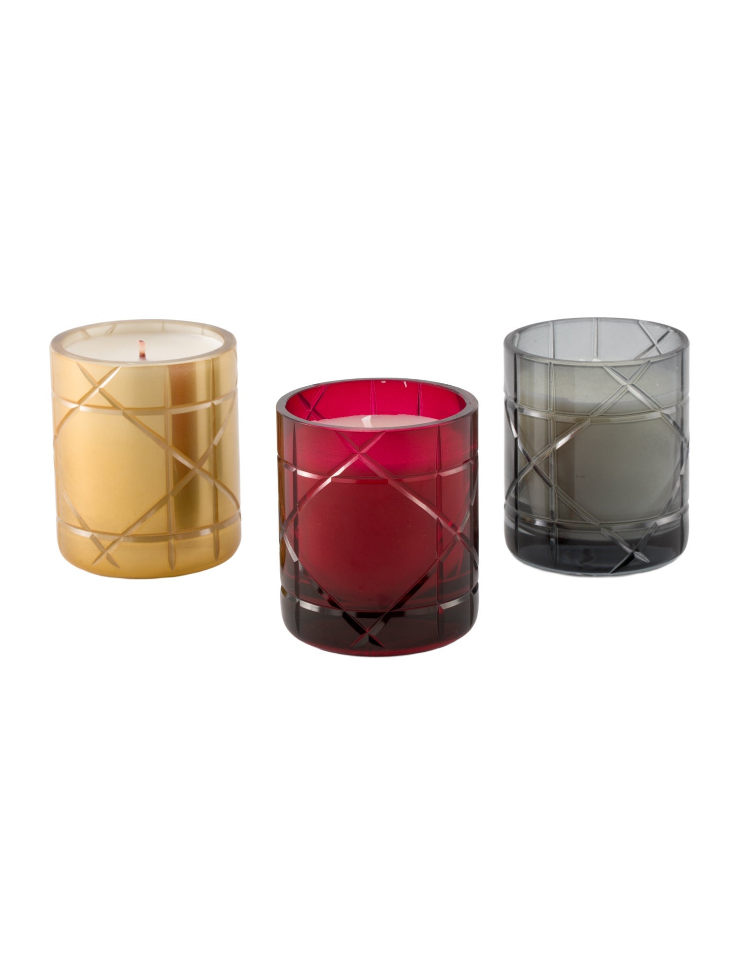 Christian Dior 3-Piece Cannage Glass Scented Candle Set