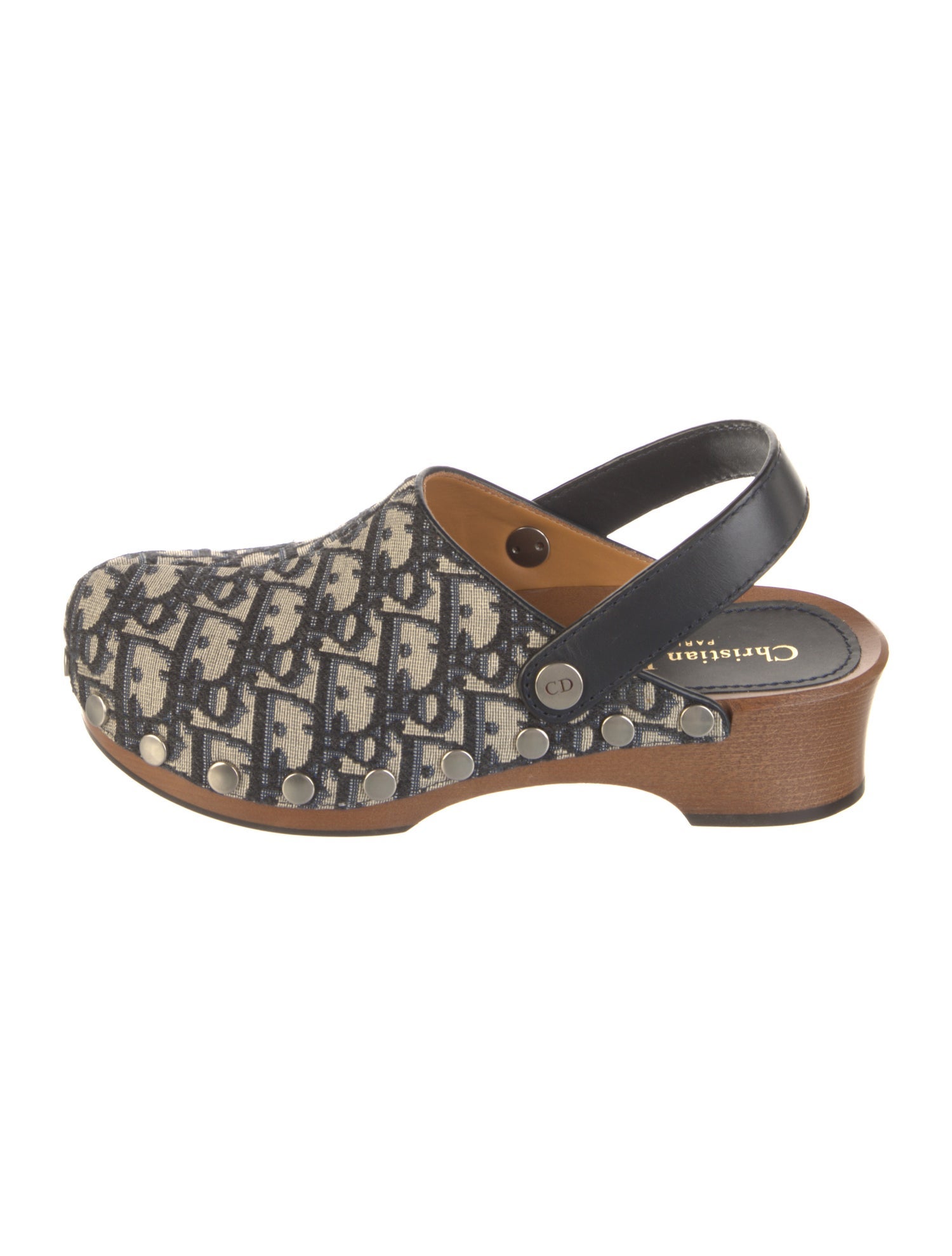 Christian Dior Oblique Jacquard Canvas Slingback Flats