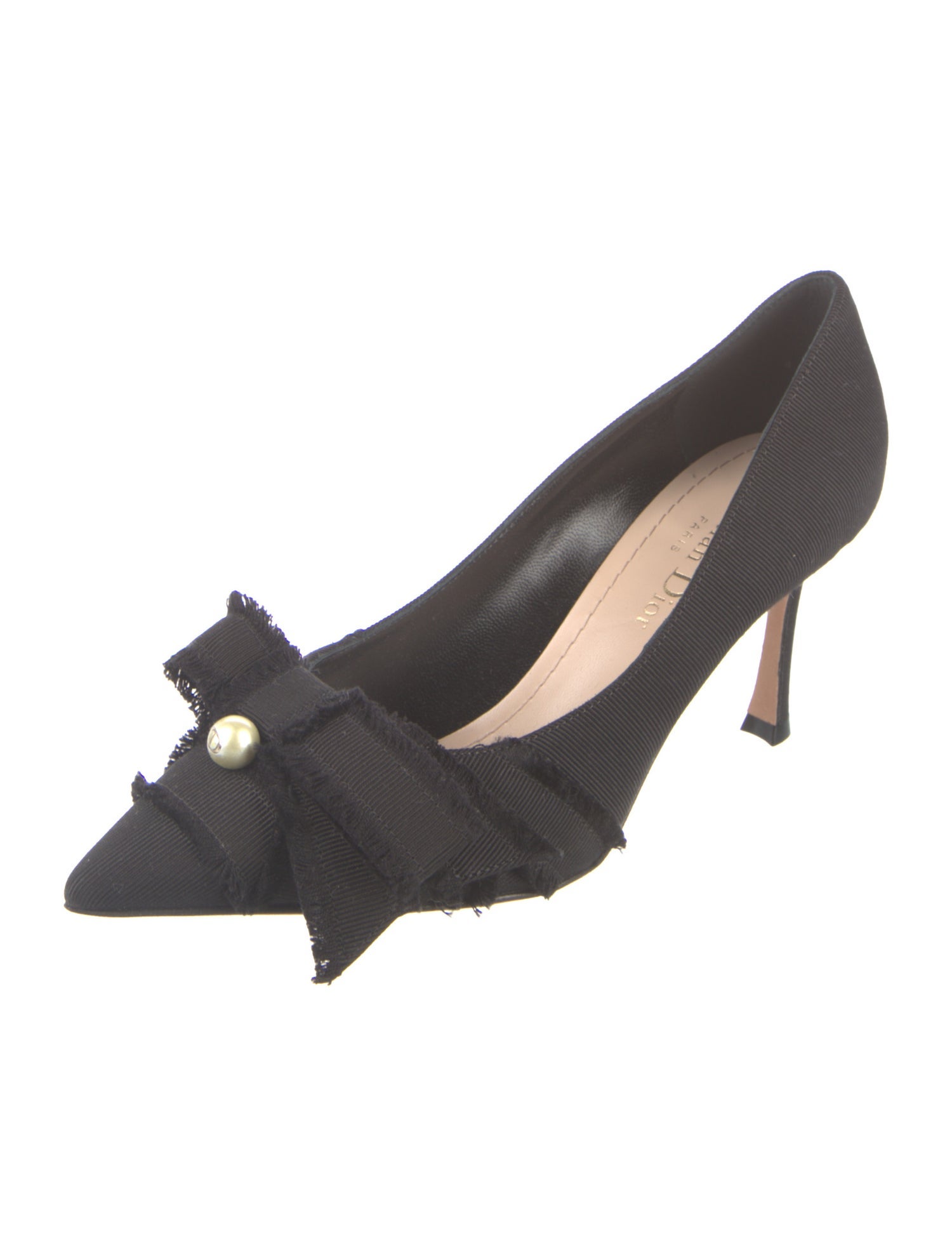 Christian Dior Faux Pearl Accents Bow Accents Pumps