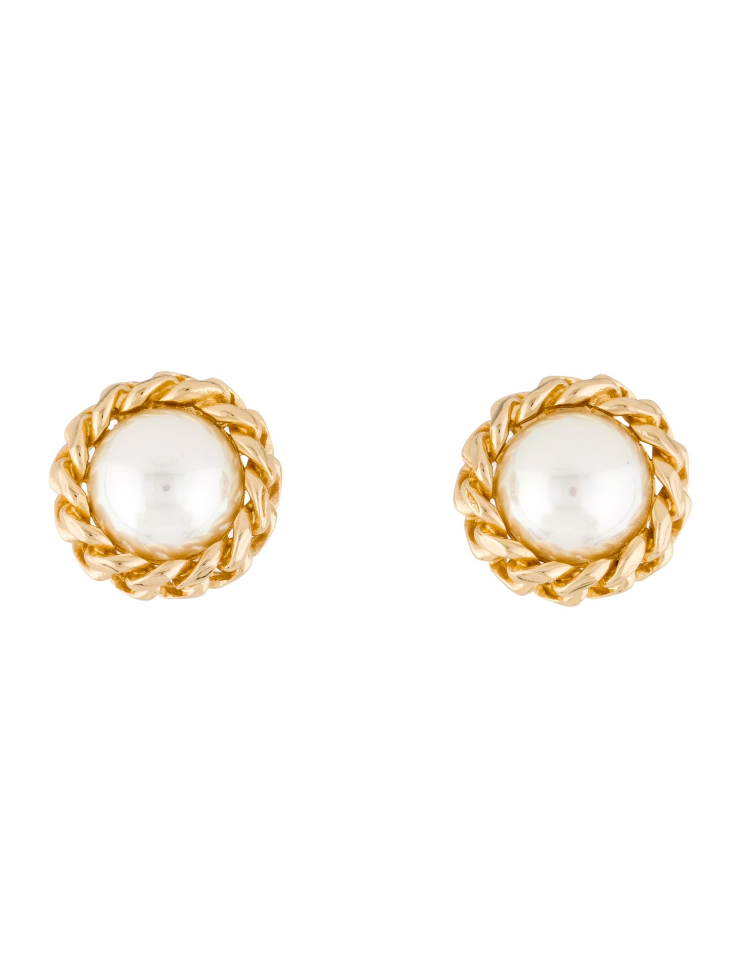 Christian Dior Vintage Faux Pearl Clip-On Earrings