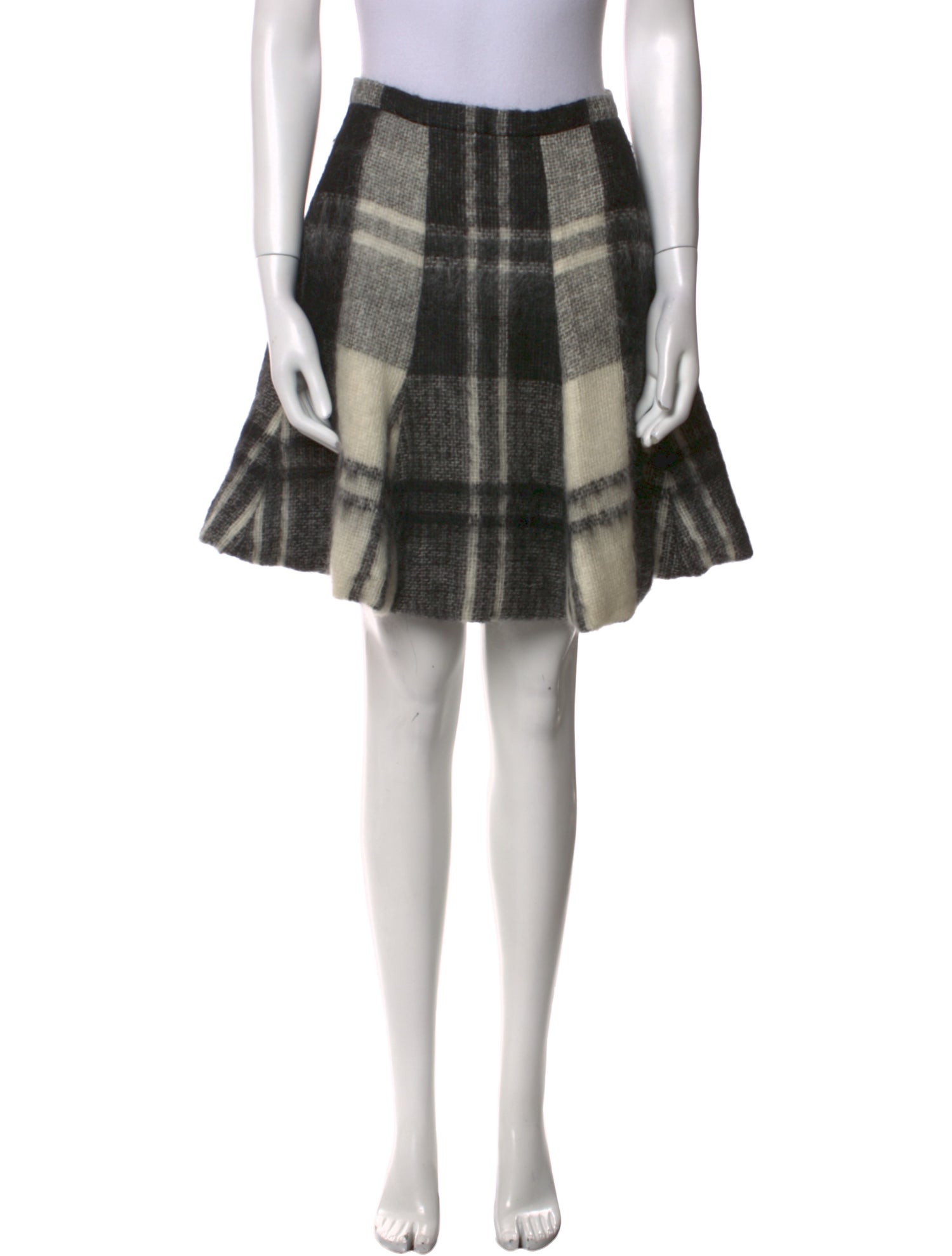 Christian Dior Plaid Print Knee-Length Skirt