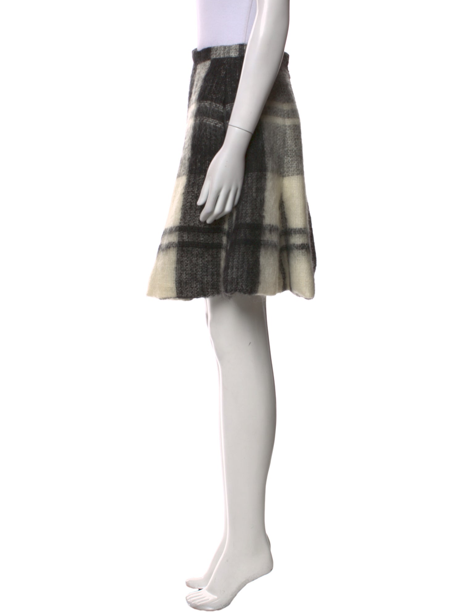 Christian Dior Plaid Print Knee-Length Skirt