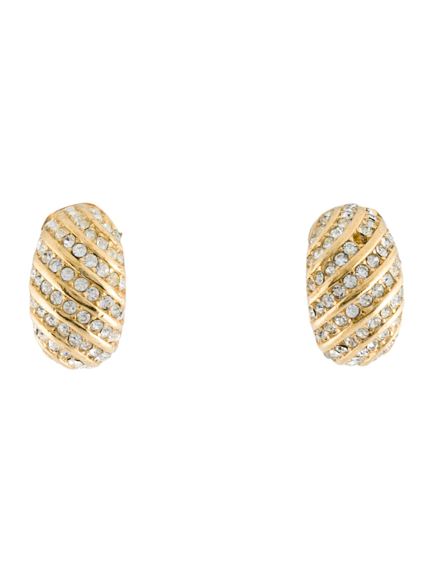 Christian Dior Vintage Crystal Clip-On Earrings