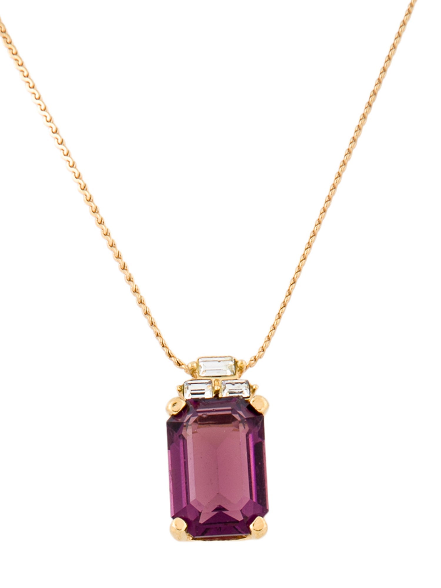 Christian Dior Vintage Crystal Pendant Necklace