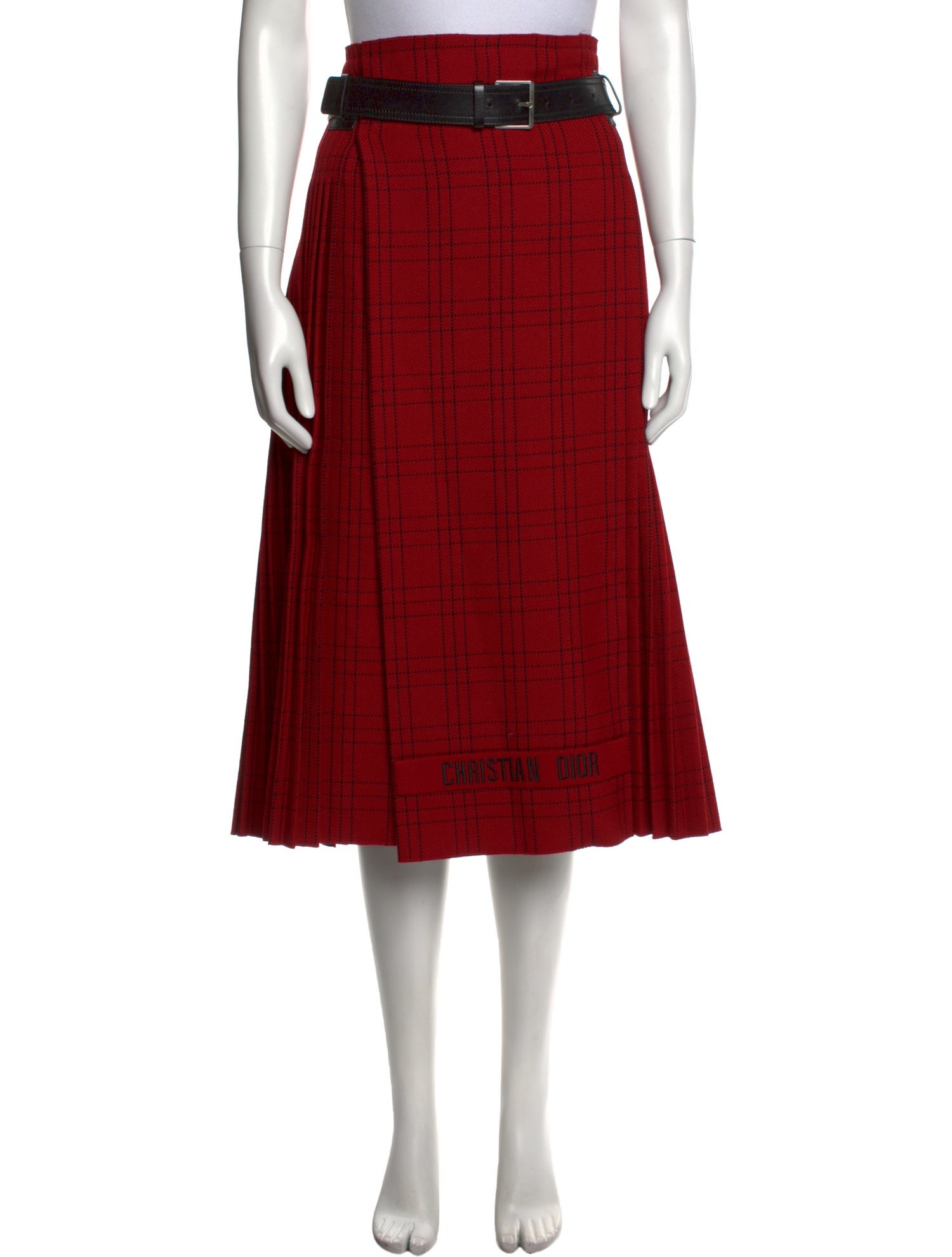 Christian Dior Virgin Wool Midi Length Skirt
