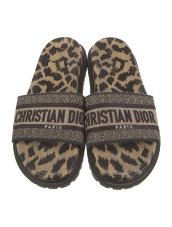 Christian Dior Printed Embroidered Accent Slides