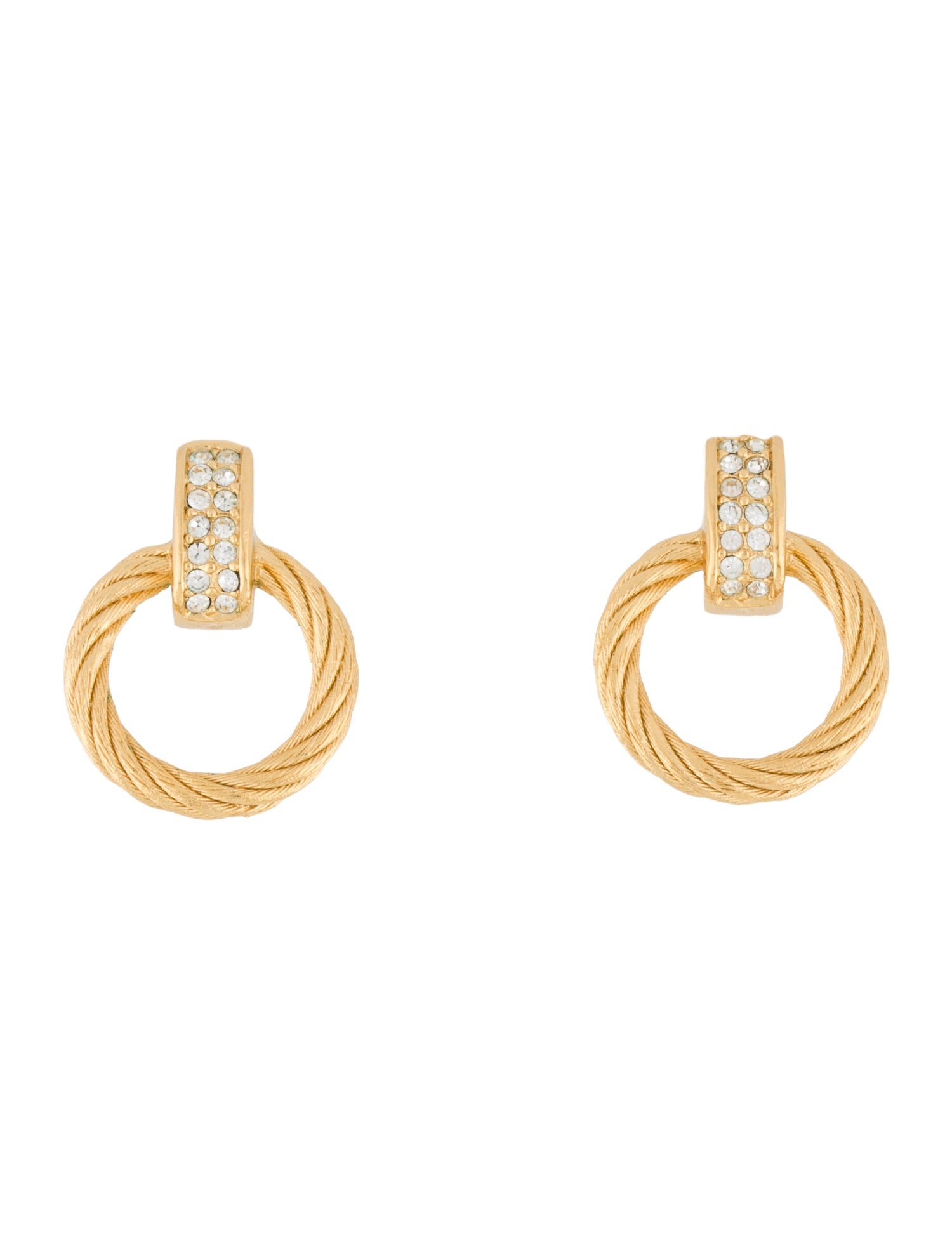 Christian Dior Vintage Crystal Clip-On Earrings