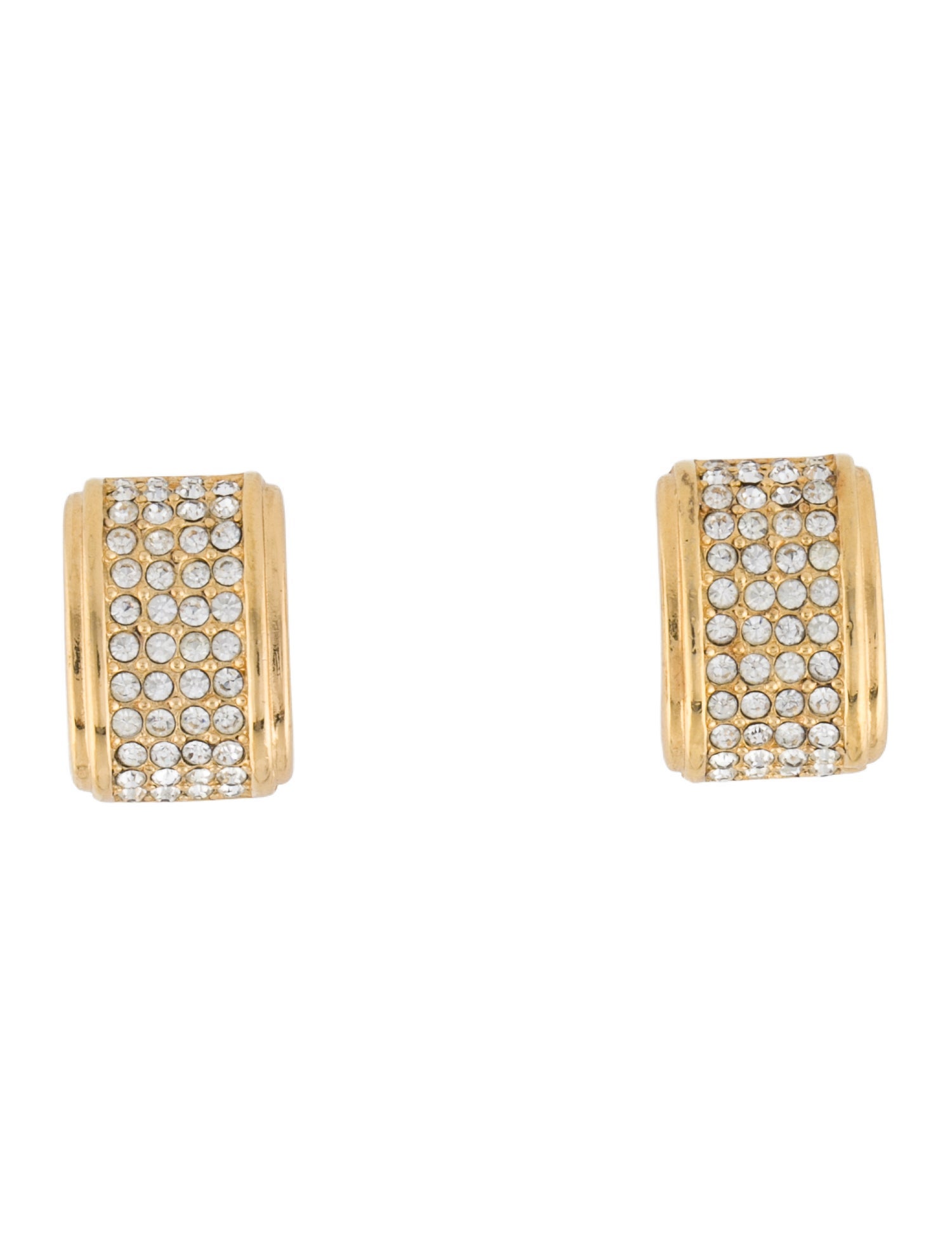 Christian Dior Vintage Crystal Clip-On Earrings