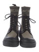 Christian Dior Signature Logo Canvas Combat Boots